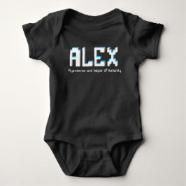 Alex Jungs Name und Bedeutung Pixeltext Baby Strampler