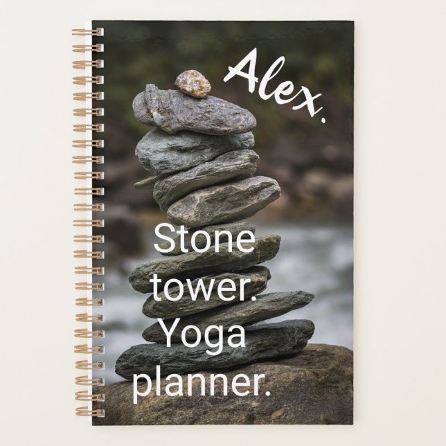 Alex. Steinturm. Yoga personalisieren Planer (Vorderseite)