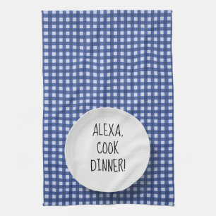 Alexa Command Spaß auf Gingham Geschirrtuch