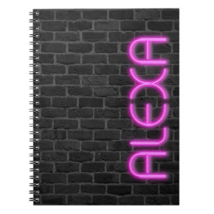 ALEXA En PINK Neon Lumières Carnet