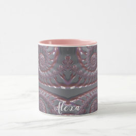 ALEXA ~ GLOSSY 3D Zany Pink Silver ~ Tasse