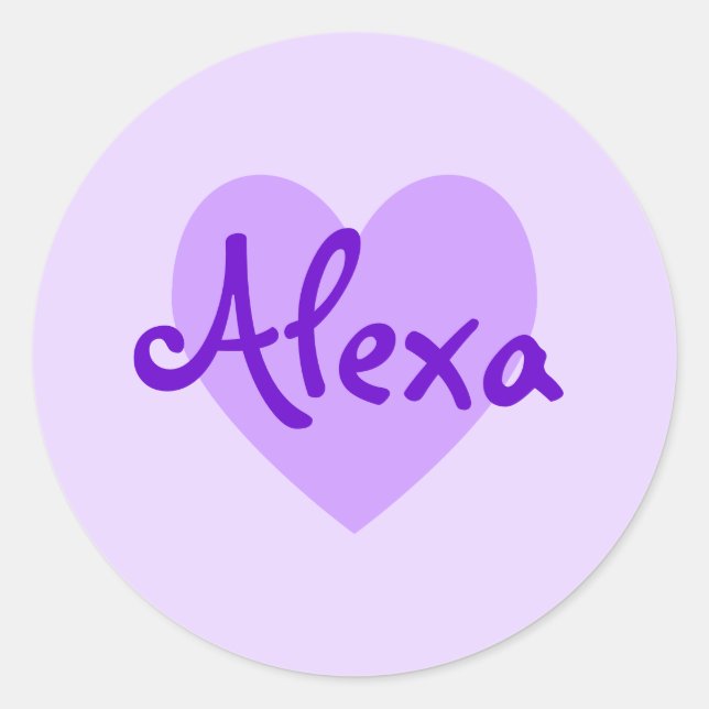 Alexa in Lila Runder Aufkleber (Vorderseite)