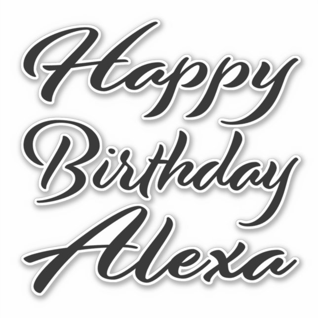 Alexa Name Vorname black Sticker Geburtstag (Vorderseite)