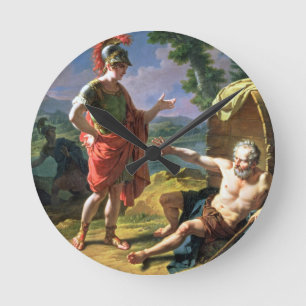 Alexander and Diogenes, 1818 (oil on canvas) Runde Wanduhr