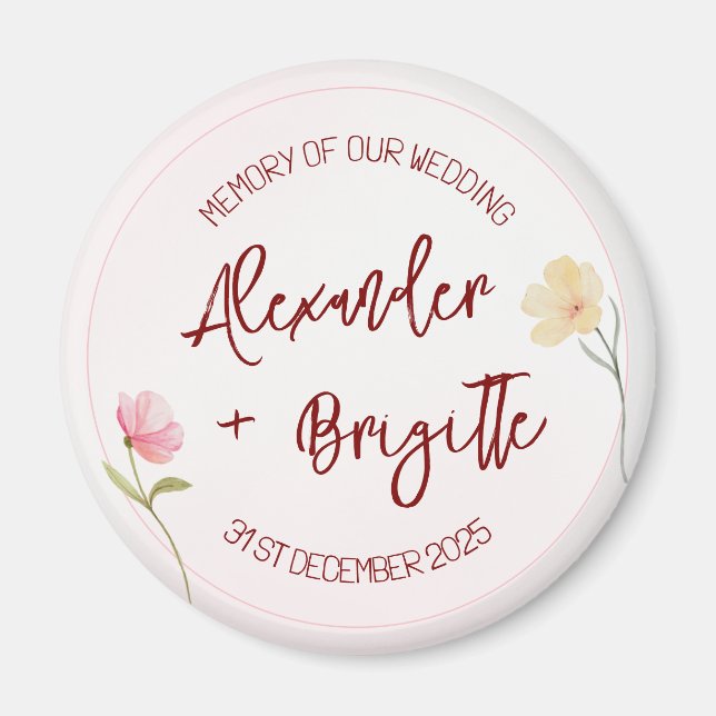 Alexander & Brigitte Hochzeit Magnet (Vorne)