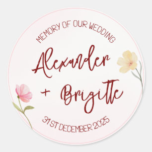 Alexander & Brigitte Hochzeit Runder Aufkleber