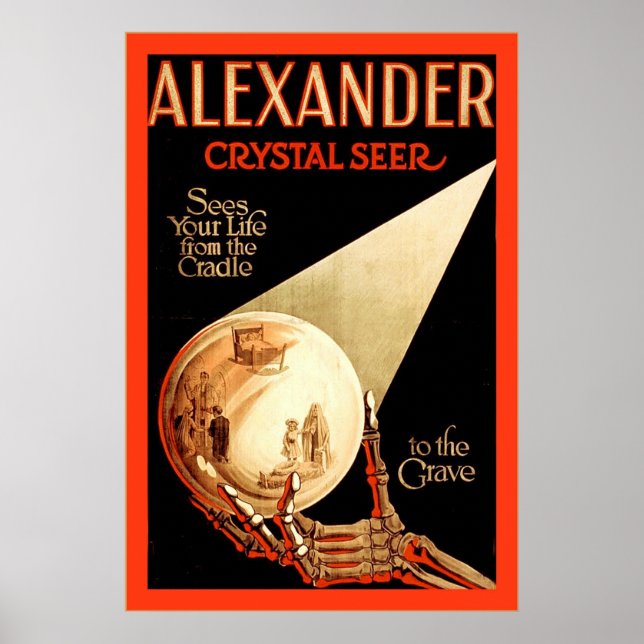 Alexander, Crystal Seer ~ Poster magicien Vintage (Devant)