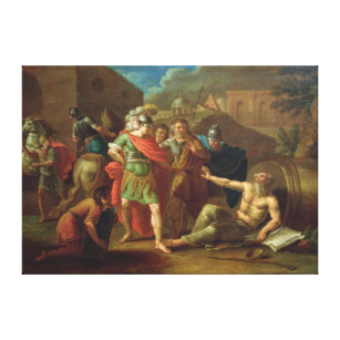 Alexander der Große-Besuche Diogenes in Korinth Leinwanddruck