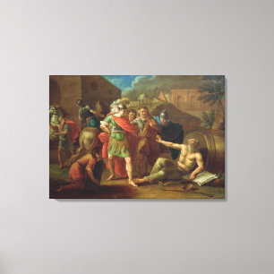 Alexander der Große-Besuche Diogenes in Korinth Leinwanddruck