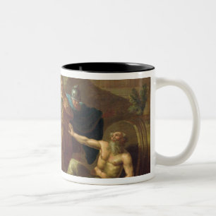 Alexander der Große-Besuche Diogenes in Korinth Zweifarbige Tasse