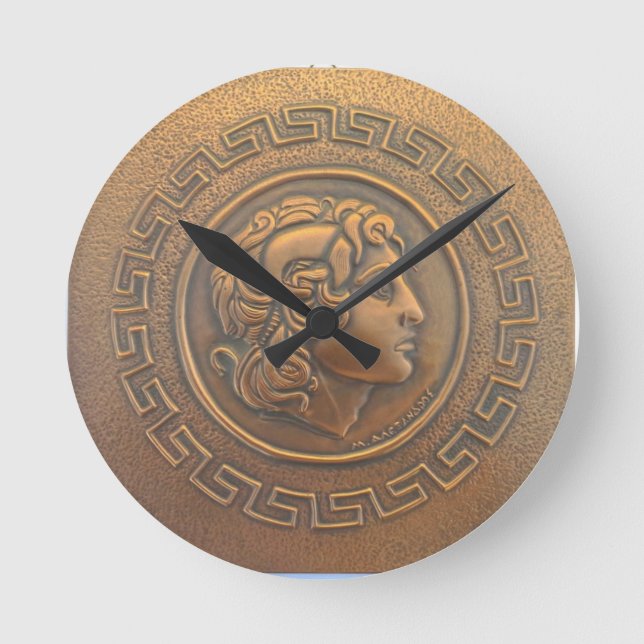 ALEXANDER DER GROSSEN WALL-SCHALTER RUNDE WANDUHR (Vorderseite)