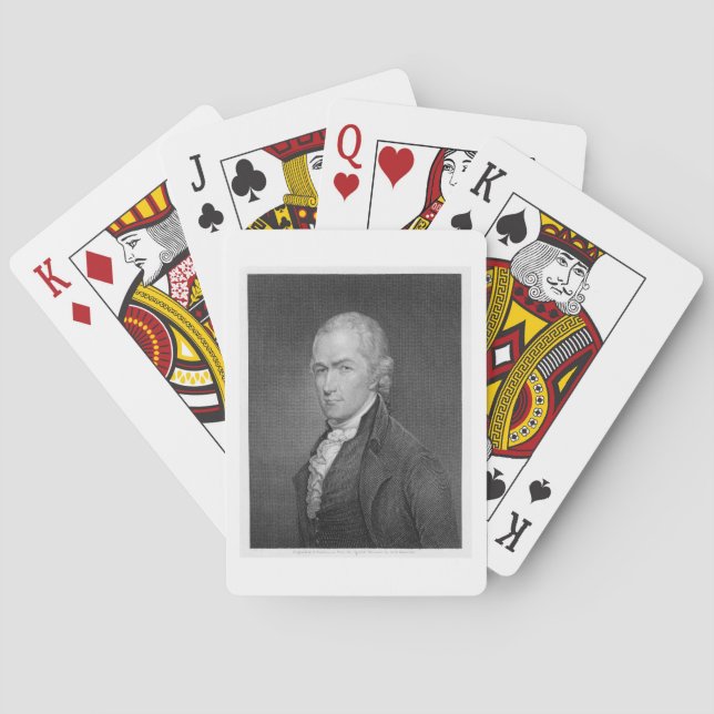Alexander Hamilton (1757-1804) graviert von John Spielkarten (Rückseite)