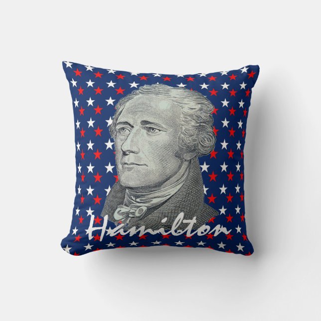 Alexander Hamilton auf den roten, weißen und Kissen (Vorderseite)
