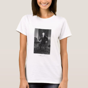 Alexander Hamilton, der an seinem Schreibtisch T-Shirt