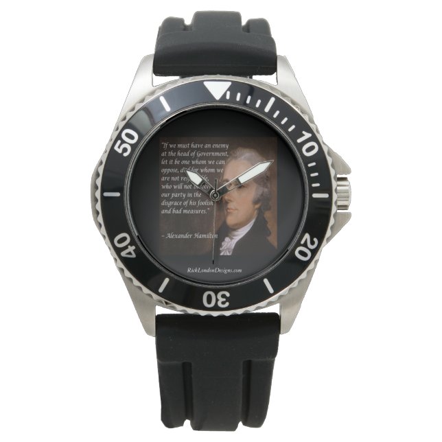 Alexander Hamilton "Enemy Leader" Quote Watches Armbanduhr (Vorderseite)