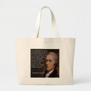 Alexander Hamilton & Feind führt Nation Zitat Jumbo Stoffbeutel