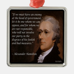 Alexander Hamilton "Gegnerischer Anführer" Ornamen Silbernes Ornament