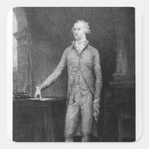 Alexander Hamilton nach dem Gemälde von 1792 Quadratischer Aufkleber