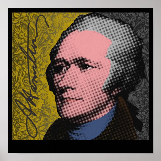 Alexander Hamilton Pop Art Portrait Poster (Vorne)