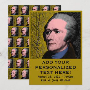 Alexander Hamilton Pop Art-Porträt Einladung