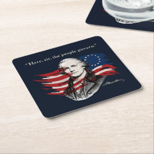 Alexander Hamilton Rechteckiger Pappuntersetzer