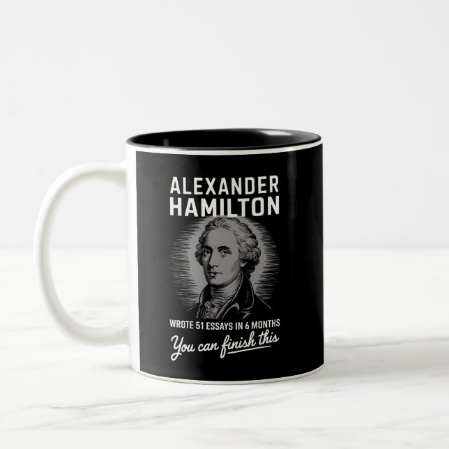 Alexander Hamilton schrieb 51 Essays in 6 Monaten Zweifarbige Tasse (Links)