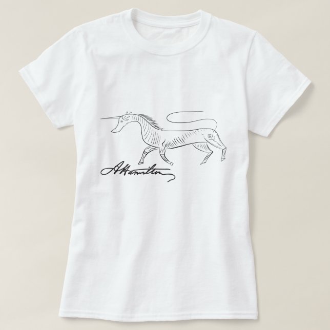 Alexander Hamiltons Einhorn T-Shirt (Design vorne)