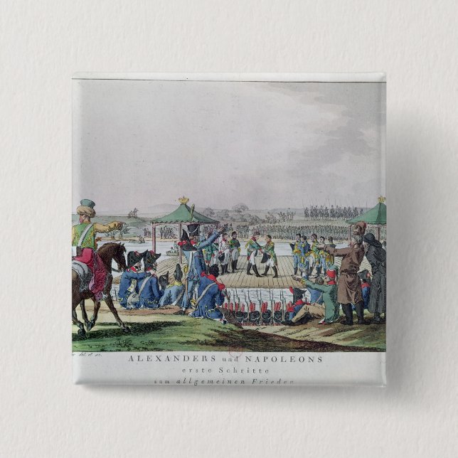 Alexander I und Napoleon Button (Vorderseite)