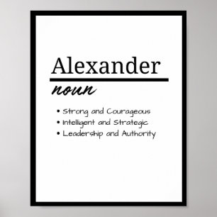 Alexander, Personalisierte Bezeichnung für Junge Poster