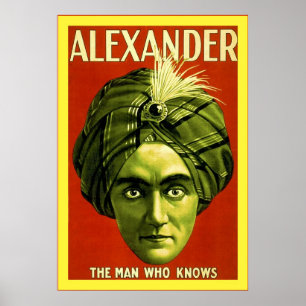 Alexander ~ Poster magicien Vintage
