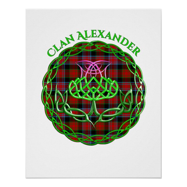 Alexander Scottish Tartan Celtic Thistle Poster (Vorderseite)