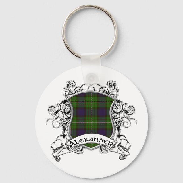 Alexander Tartan Shield Schlüsselanhänger (Vorderseite)