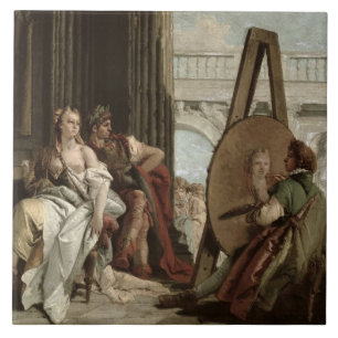 Alexander und Campaspe am Haus des Malers Fliese