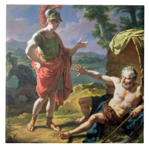 Alexander und Diogenes, 1818 (Öl auf Leinwand) Fliese