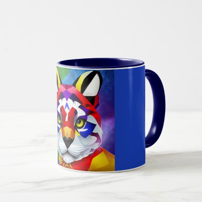 Alexander's Cat navy blue center combo mug Tasse (VorderseiteRechts)