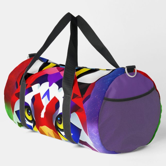 Alexander's Cat purple duffel bag Duffle Bag (Rechte Ecke)