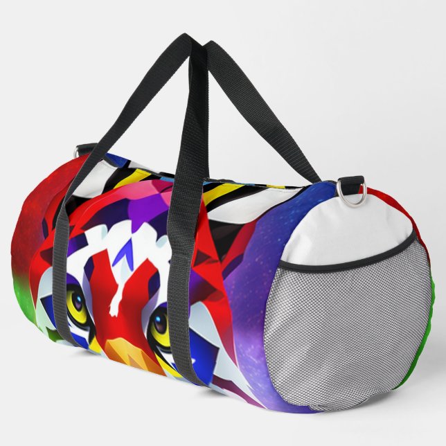 Alexander's Cat white duffel bag Duffle Bag (Rechte Ecke)