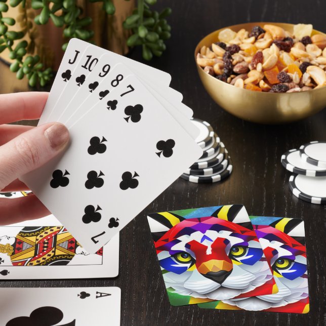 Alexander's Cat white Poker spielt Karten Spielkarten (In Situ)
