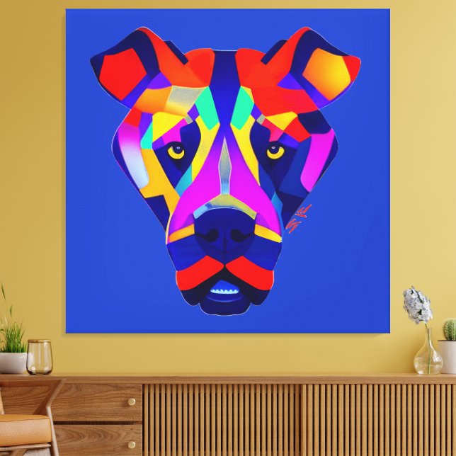 Alexander's Dog blue canvas print Leinwanddruck (Insitu (Wohnzimmer))