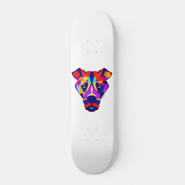 Alexander's Dog weiße Skateboard (Vorderseite)