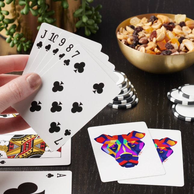 Alexander's Dog White Poker spielt Karten Spielkarten (In Situ)