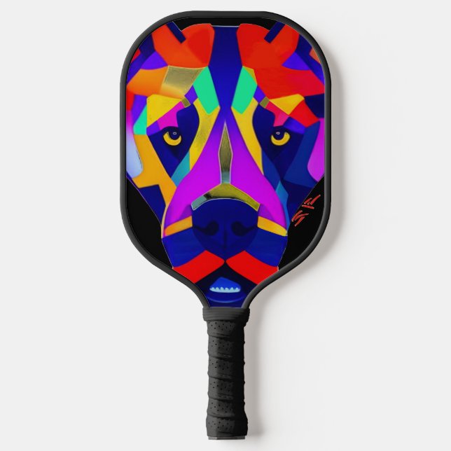 Alexander's Hund Black Pickleball Paddle (Vorderseite)