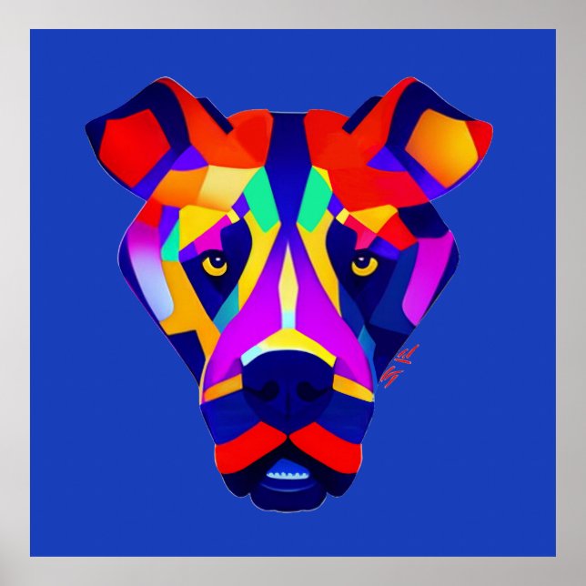 Alexanders Hund blaues Mattposter Poster (Vorne)