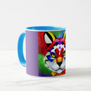 Alexanders Katze lila und aqua Mitte Kombi-Tasse Tasse