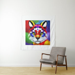 Alexander's Katze weißer Wandteppich