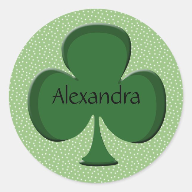 Alexandra Kleeblatt Name Sticker / Siegel (Vorderseite)