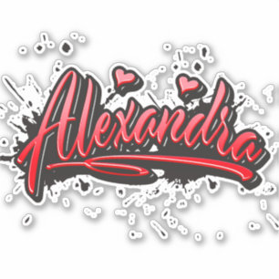 Alexandra red Heart Graffiti Aufkleber Sticker