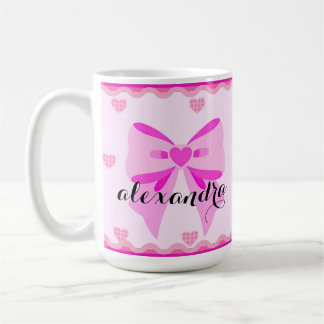 Alexandra Rosa Schleifen-Tasse mit individuellem N Kaffeetasse