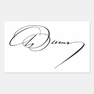 Alexandre Dumas Unterschrift Autogramm berühmter S Rechteckiger Aufkleber