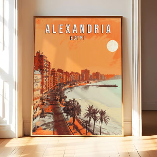 Alexandria Ägypten Poster Art Druck, Vintage Retro